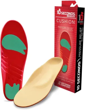 10 Seconds Pressure Relief 3030 with Metatarsal Pad – Ultra Cushioned - Medium Arch Support - Medium Arch Height, Trim to Fit, Molds to Foot Plastazote Memory Foam Topper (M 12)