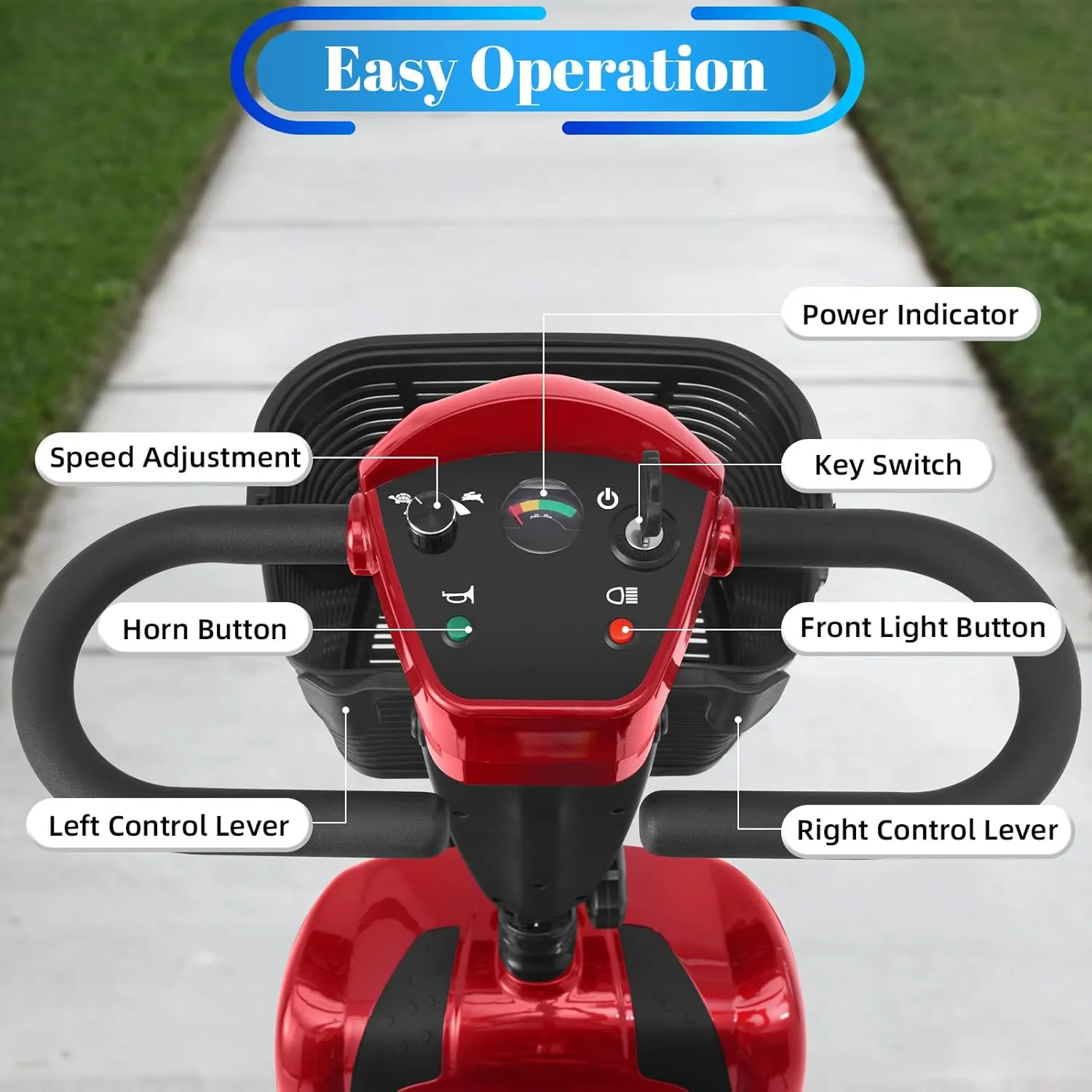15-45 Miles Ecomobi MS02 4 Wheels Mobility Scooter for Adults/Seniors, 350W Electric Wheelchair Device w/15Ah-25Ah Extended Battery, Dual Baskets, Compact Duty Mobile for Elderly(FSA/HSA Eligible)