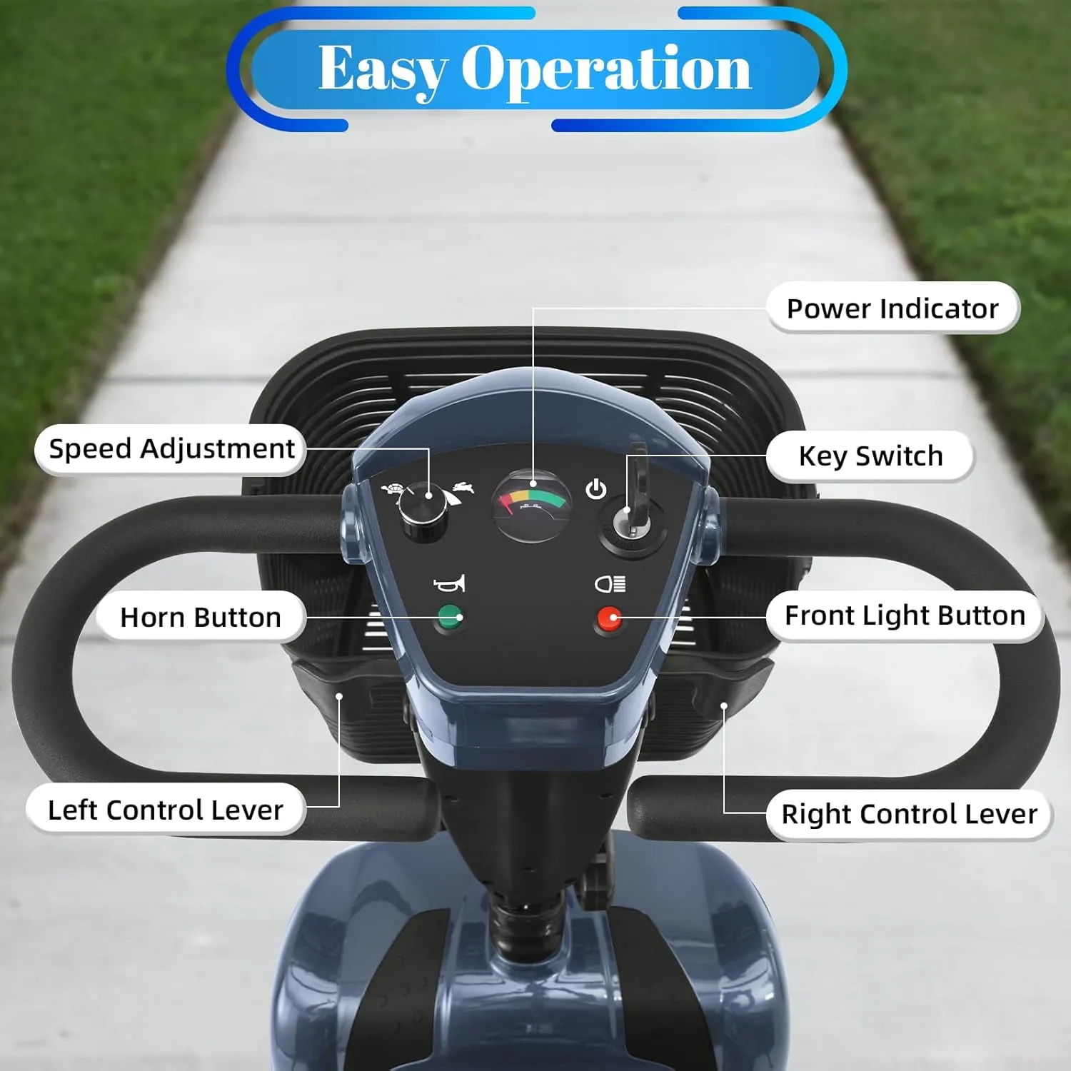 15-45 Miles Ecomobi MS02 4 Wheels Mobility Scooter for Adults/Seniors, 350W Electric Wheelchair Device w/15Ah-25Ah Extended Battery, Dual Baskets, Compact Duty Mobile for Elderly(FSA/HSA Eligible)