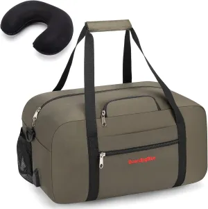17x10x9 United Airline Personal Item Under Seat Duffel Bag With Free Pillow And USB Port (H Green)
