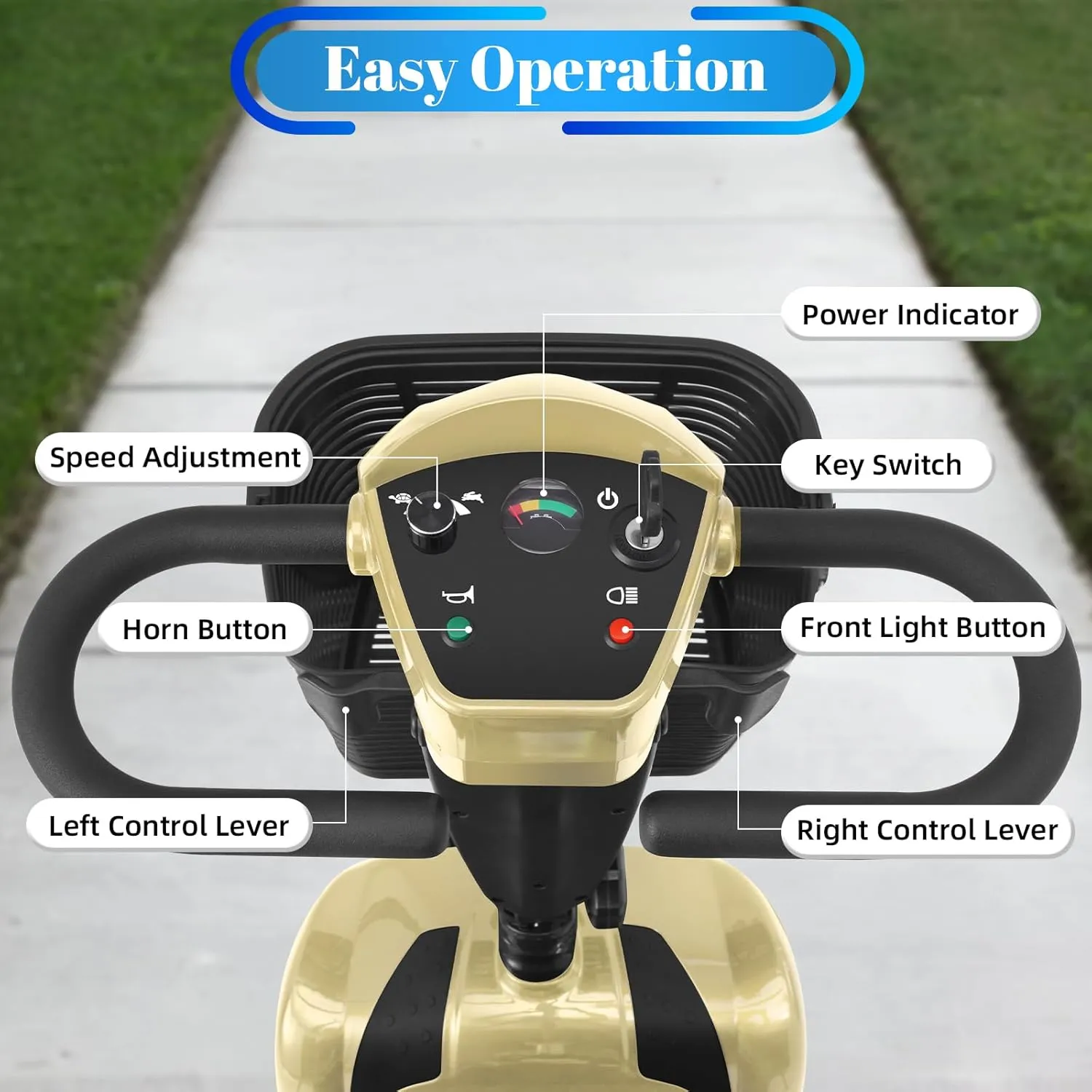 30-60 Miles Ecomobi MS02 Long Range 4 Wheels Electric Mobility Scooter for Adults/Seniors, 350W E-Wheelchair Device w/25Ah Extended Battery, Dual Baskets Compact Mobile for Travel(FSA/HSA Eligible)