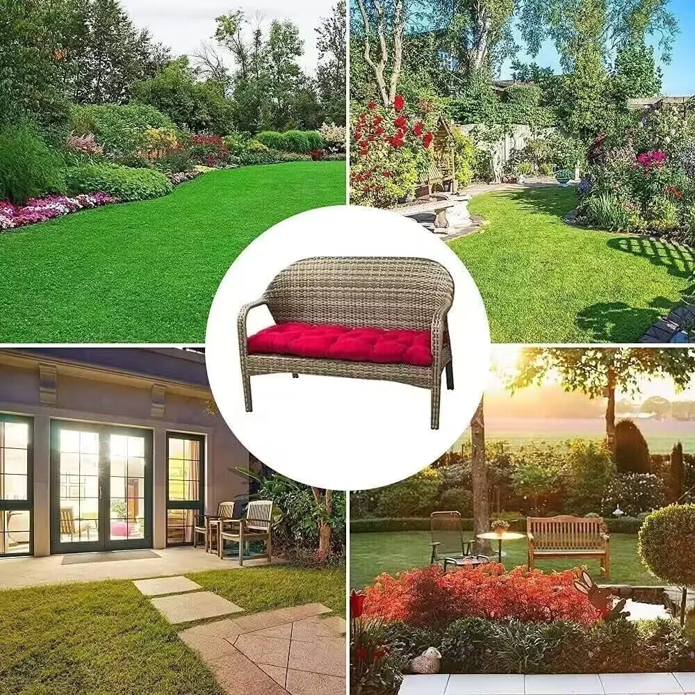 39.3in Waterproof Indoor/Outdoor Garden Bench Seat Cushions，Thicken Patio Bench Soft Rocking Chairs Pad Lounger Seat for Wicker Loveseat Settee（39.3 X 19.14 in,Dark Grey ）
