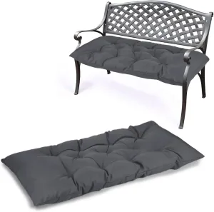 39.3in Waterproof Indoor/Outdoor Garden Bench Seat Cushions，Thicken Patio Bench Soft Rocking Chairs Pad Lounger Seat for Wicker Loveseat Settee（39.3 X 19.14 in,Dark Grey ）
