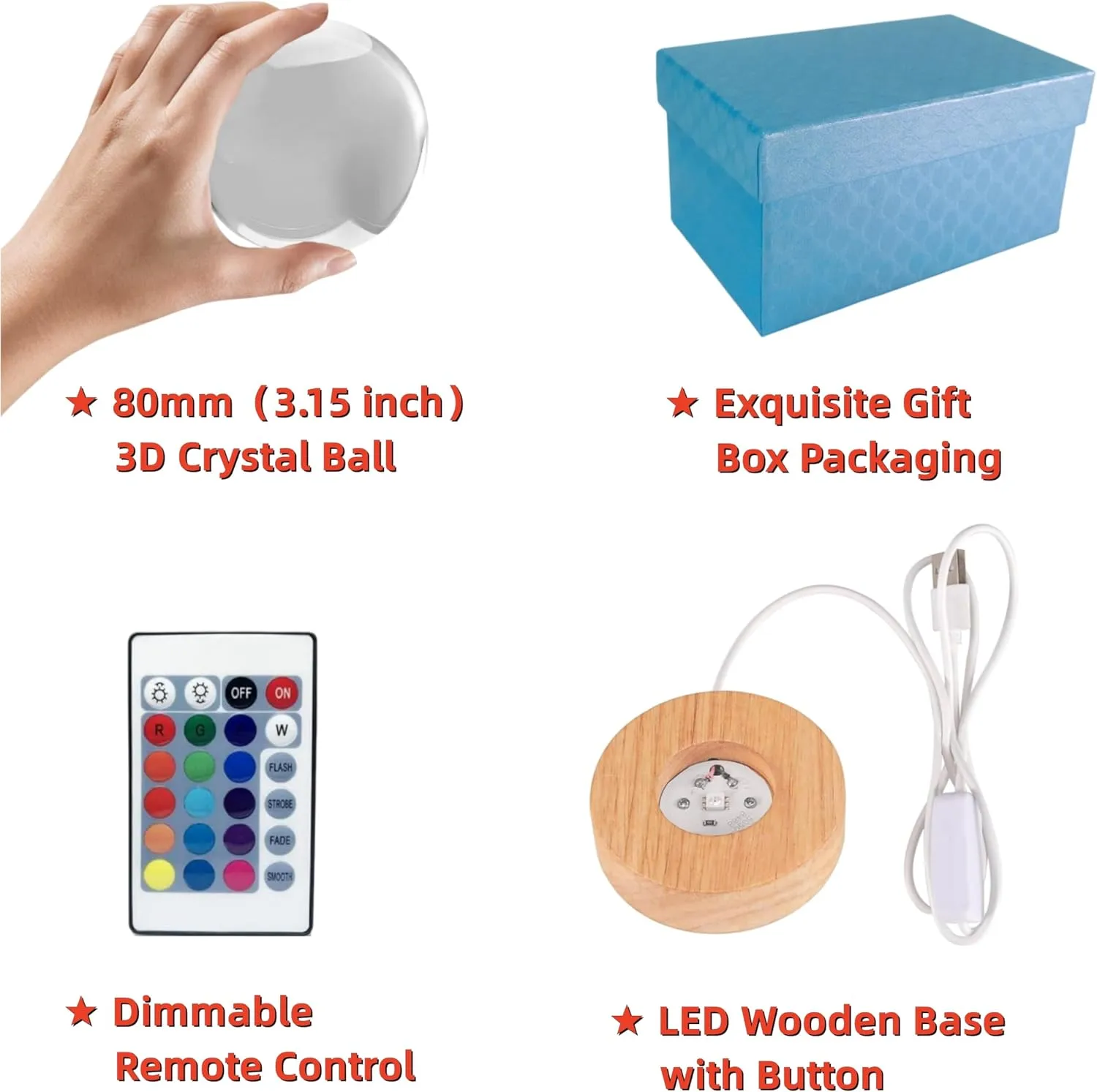 3D Butterfly Crystal Ball Lamp,Lifelike Three Butterflies Night Light,16 Colors Changing Light,Dimmable Remote Control, Gift Lamp (Butterfly)