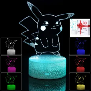 3D Illusion Night Light,7 Colors Gradual Changing Touch Switch USB Table Lamp for Holiday Gifts or Home Decorations, Acrylic
