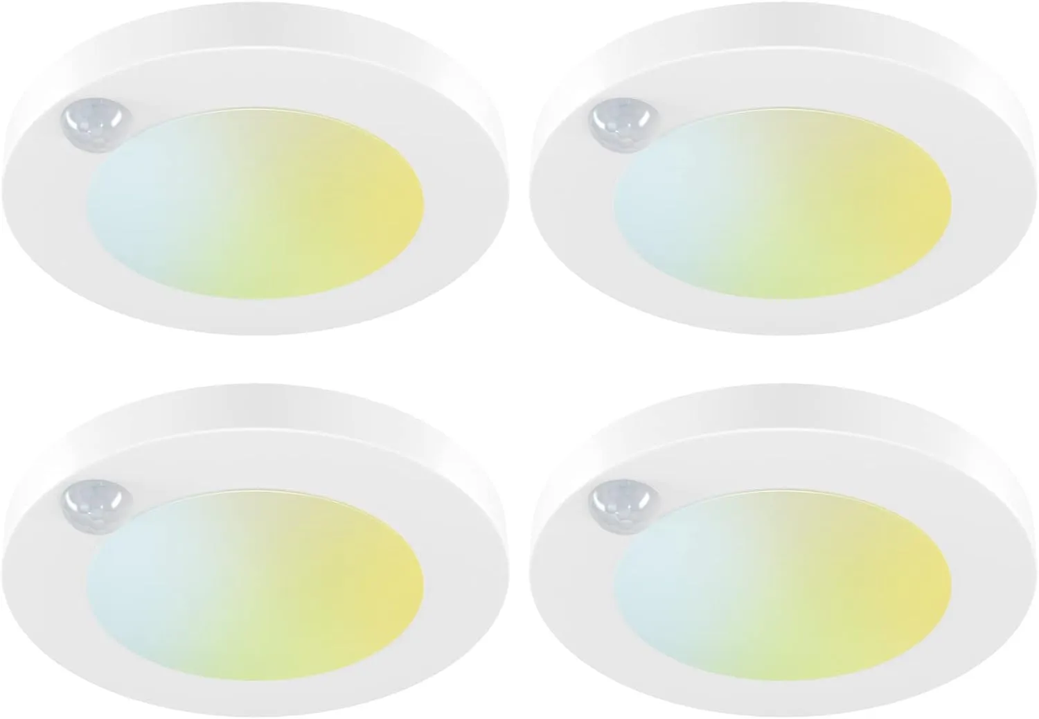 4 Inch Field Selectable 5CCT LED Motion Sensor Ceiling Light, 120V Wired Closet Light, 10 Watts, 600Lm, CRI80 , Non-dimmable, ETL Certified, Wet Location, Round/White, 4 Packs …