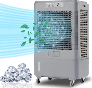 43" 4500 CFM Evaporative Air Cooler, 13.3 Gal Water Tank, 3 Speeds, Oscillating Cools up to 1500 Sq. ft, Portable Industrial Swamp Water Cooler for Outdoor Commercial Factory