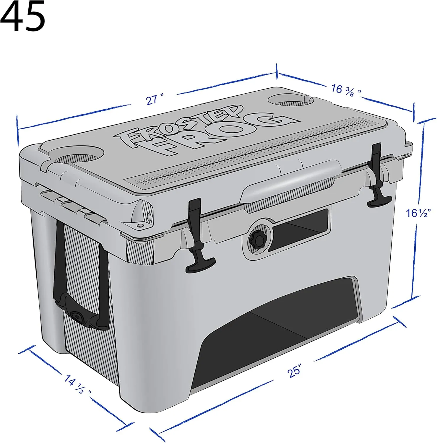 45 Camo Quart Ice Chest Heavy Duty High Performance Roto-Molded Commercial Grade Insulated Cooler