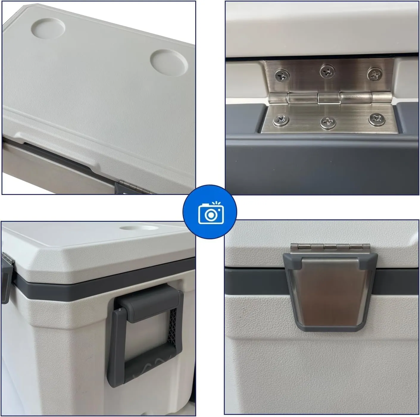48 Quart Camping Cooler，Portable Cooling Box，Suitable for BBQ, Camping, picnics, and Other Outdoor Activities