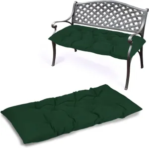 59 inch Indoor/Outdoor Bench Cushion, Swing Cushion,2/3 seat Thick Outdoor Garden Bench Seat Cushion Backrest Waterproof Bench Pad (59 X 19.13 in,Dark Green)