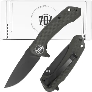 704 Gear Midnight Scout Lite EDC Folding Pocket Knife | Ultra Compact 2.44" Drop Point Blade, D2 Steel, G10 Handle