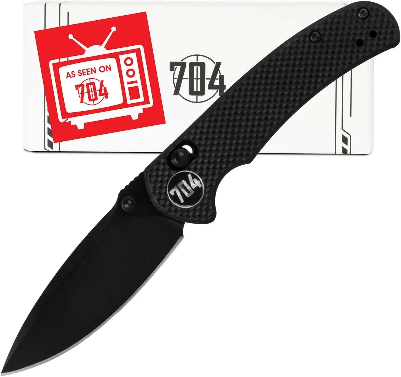 704 Gear Urban Ranger Lite V2 | EDC Folding Pocket Knife with Ambidextrous Thumbstud and Crossbar Lock | 2.91" Blade, 14C28N Steel, Reversible Pocket Clip | Black/Black