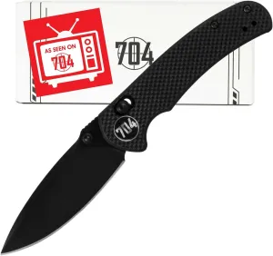 704 Gear Urban Ranger Lite V2 | EDC Folding Pocket Knife with Ambidextrous Thumbstud and Crossbar Lock | 2.91" Blade, 14C28N Steel, Reversible Pocket Clip | Black/Black