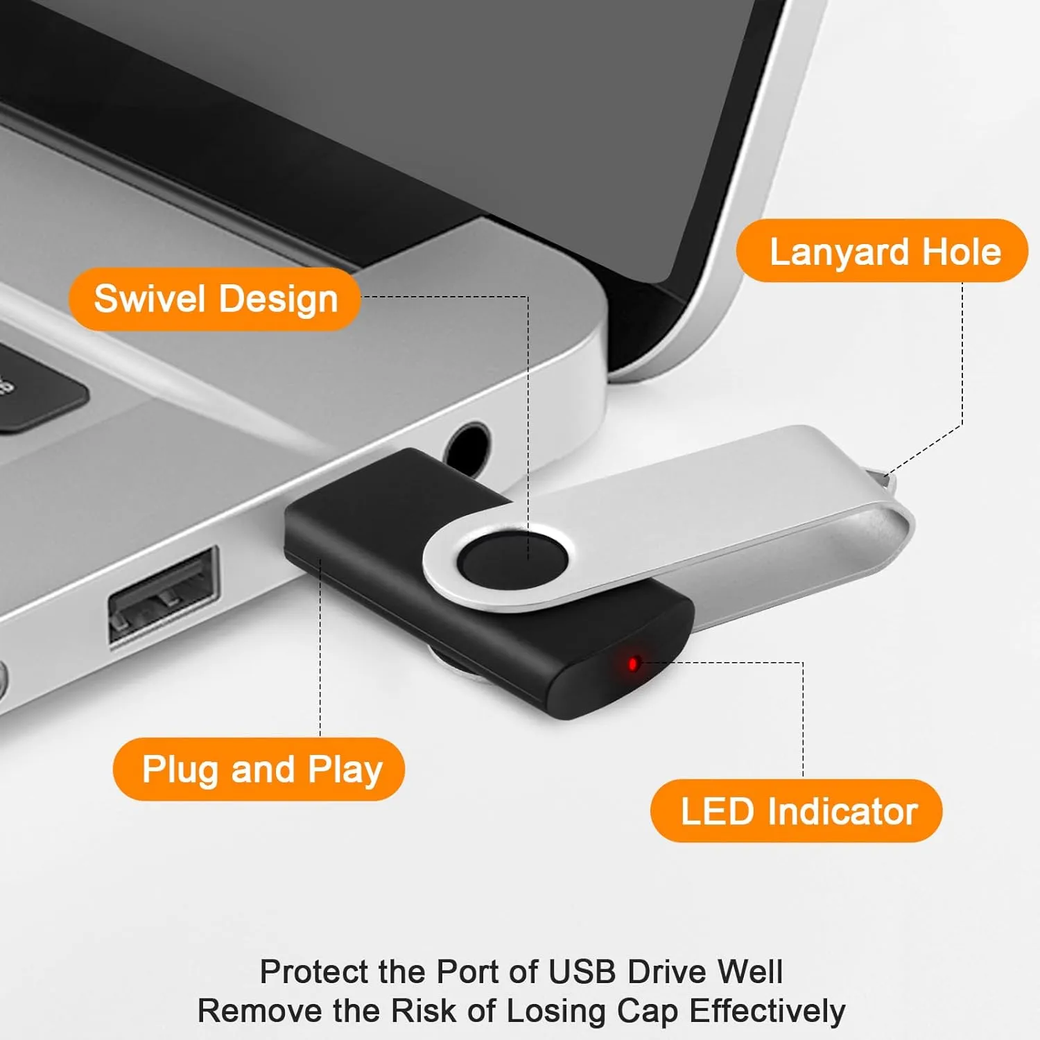 8GB Flash Drive 10 Pack Bulk USB Flash Drives, USB2.0 Thumb Drive USB Stick for Data Storage Backup, Jump Drive Pen Drive Zip Drive Memory Stick with Indicator, USB Storage Flash Drive Swivel Design