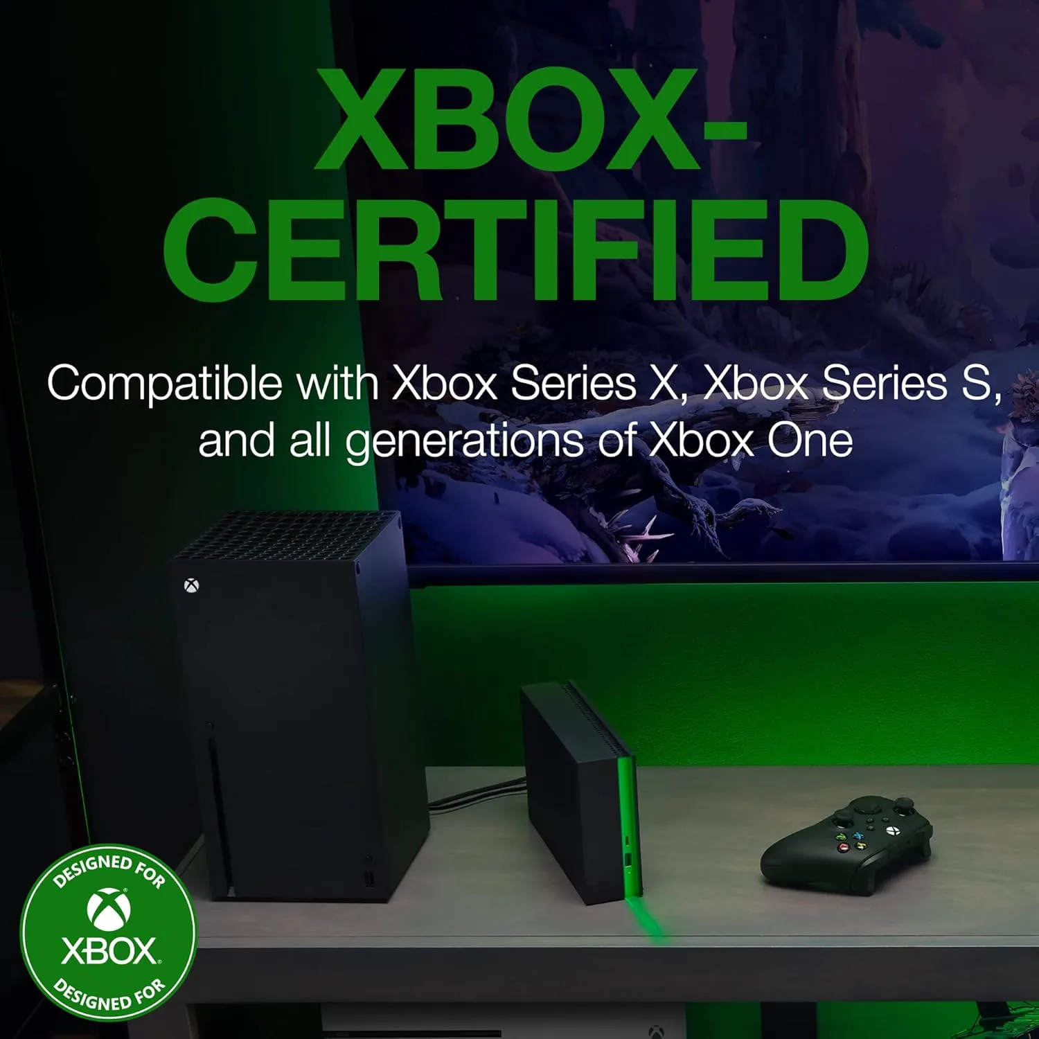 8TB Seagate Game Drive Hub External HDD for Xbox - USB 3.2, Dual USB-C/A, LED Lighting, 3 Year Rescue Services