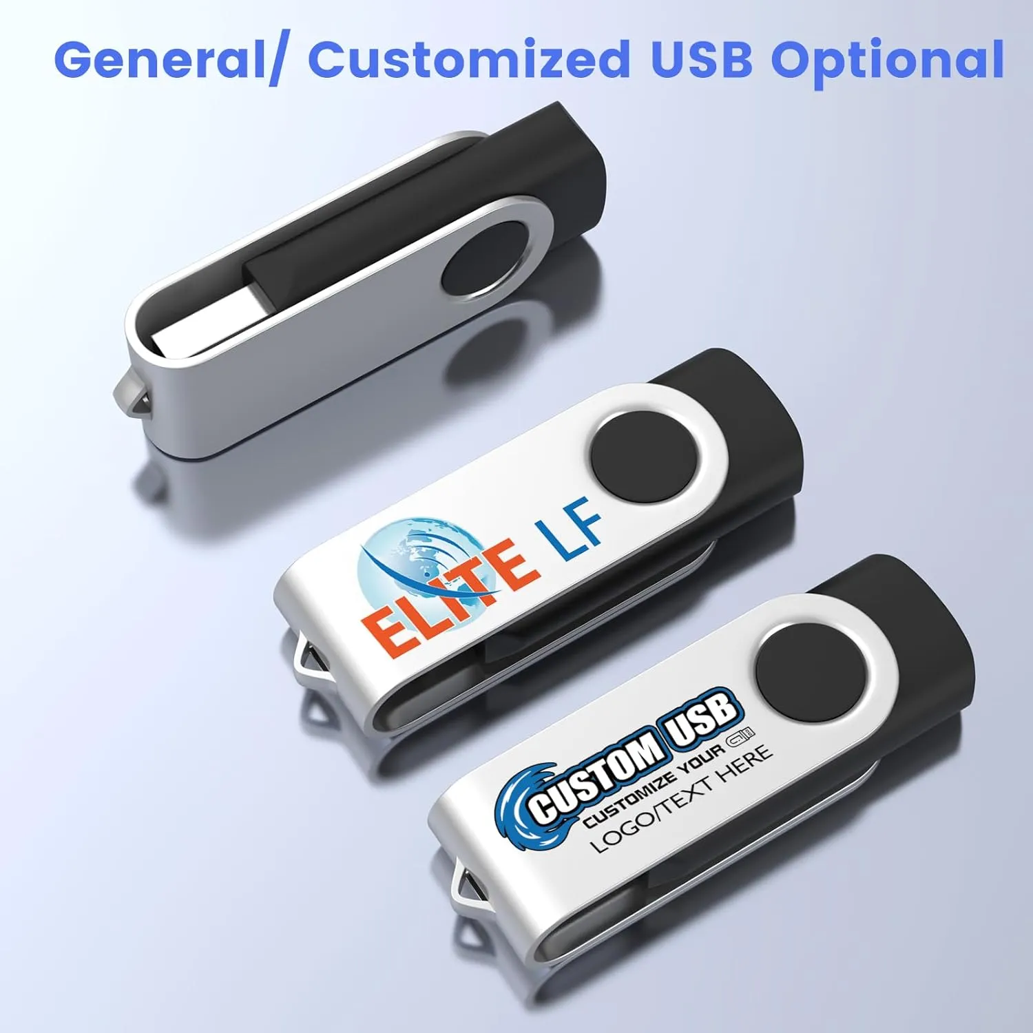 ABLAZE Flash Drives 1GB 20 Pack, USB 2.0 Thumb Drive Bulk with Lanyards Swivel Memory Stick U Disk 1GB Pendrive USB Pack (Black)