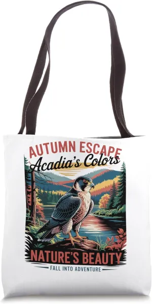Acadia Autumn National Park Nature Lover Peregrine Falcon Tote Bag