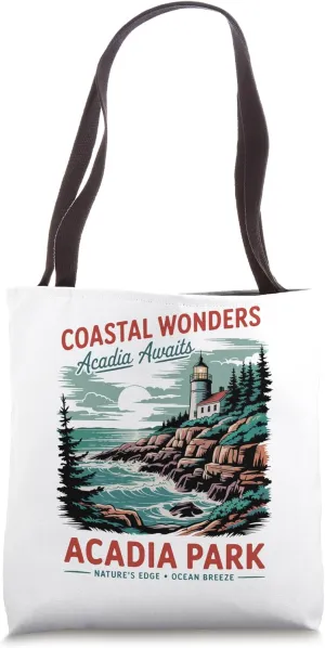 Acadia National Park Wilderness Adventure Lighthouse Trail Tote Bag