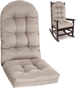 Adirondack Chair Cushion, Rocking Cushions 44x19.4x4 inch, High Back Patio Recliner Cushion of Upper and Lower with Ties, Sunscreen and Fade-Resistant Khaki,1