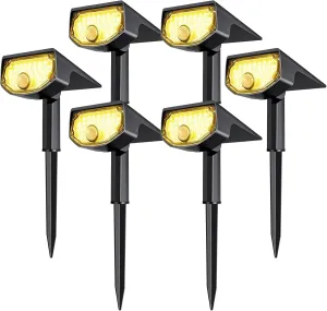 AloftSun Solar Motion Sensor Outdoor Lights,Waterproof Motion Sensor Spot Lights- 30 LED/3 Modes Solar Powered Spotlights,Landscape Lighting for Yard and Garden, Warm White,6 Pack
