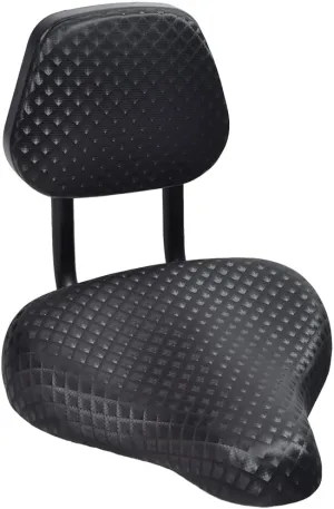 AlveyTech Bike Saddle Seat with Backrest - Wide Soft Comfort Replacement with Padded Back Cushion - Universal Adult Trike Seat Mountain Bikes, Road Cruiser Bicycle, Exercise Tricycle