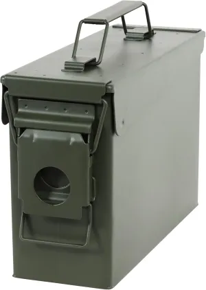 Ammo Storage Box - Green .30 Caliber Ammunition Flip Top Lockable Storage Box - Waterproof Metal Military Ammo Can Container - Airtight Latching Dry Box Bullet Case Steel Field Box