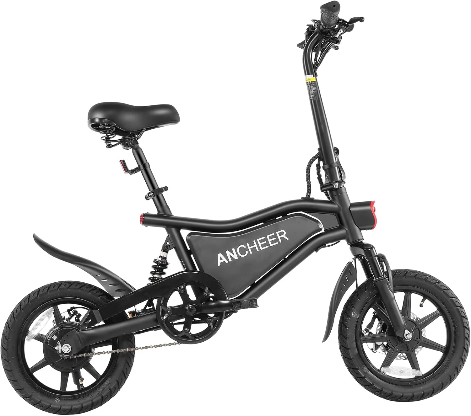 ANCHEER Folding Electric Bike for Adults, 374Wh Ebike, 20MPH Electric Bikes, 14" Foldable Electric Bicycle, 20-50 Miles Electric Bikes, E Bike, LCD Display, Dual Suspension, UL 2849 Certified