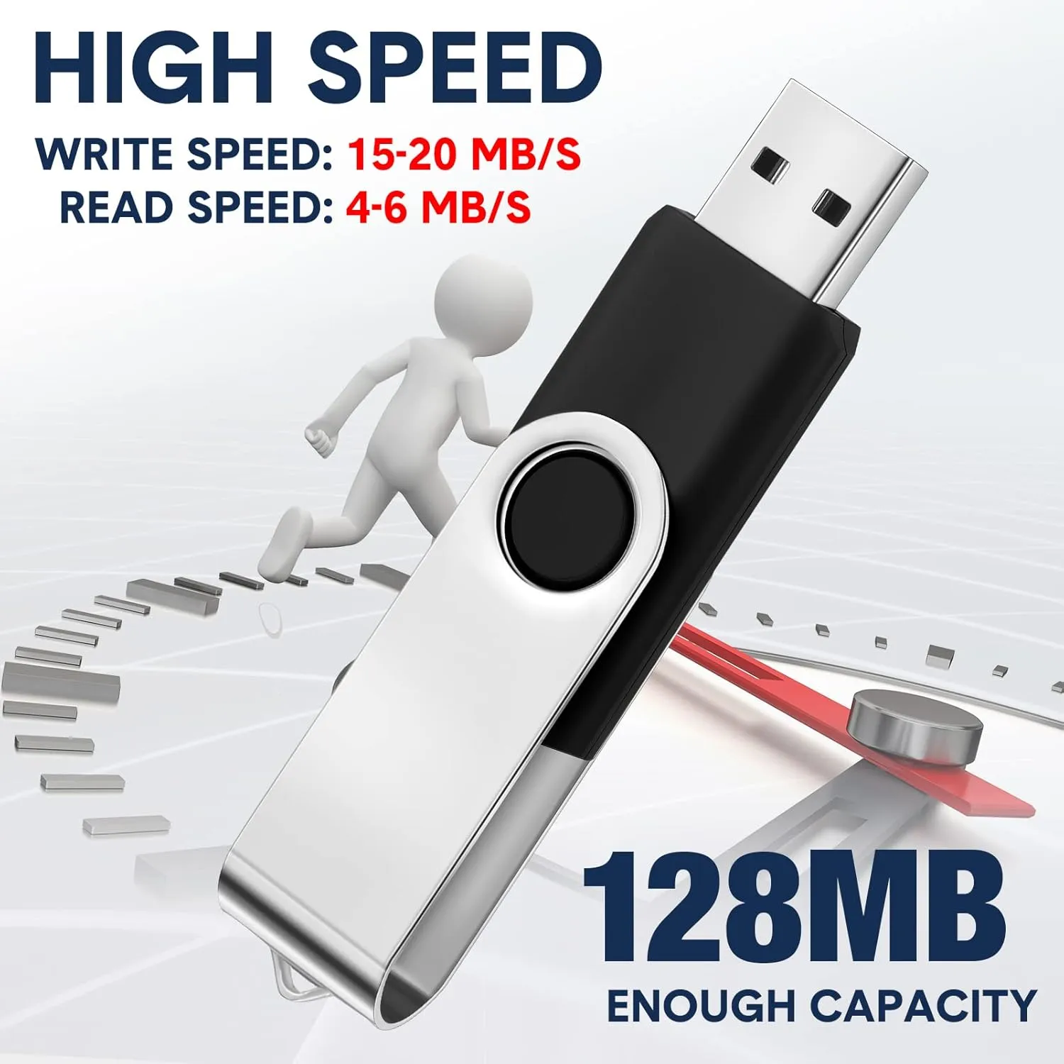 Aoriher 50 Pack USB 2.0 Flash Drives Bulk, Portable USB Thumb Drives with Lanyards, Swivel Flash Drives Thumb Drives for Office School Data Storage (512MB)