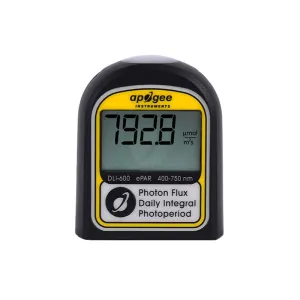 Apogee Instruments DLI-600 ePAR, Daily Light Integral, and Photoperiod Meter - ePAR 400-750 nm Light Measurement Tool for Plants & Agriculture