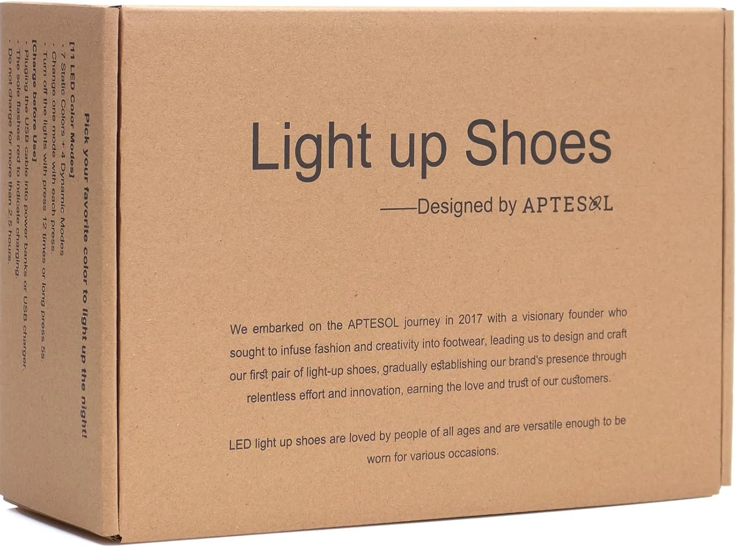 APTESOL Unisex LED Shoes High Top Light Up Sneakers for Women Men