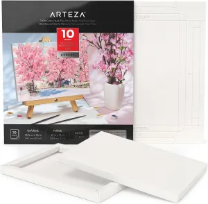 ARTEZA Watercolor Paper Foldable Canvas Pad, 8.03x11.02 Inches, 10 Sheets, Cotton Paper