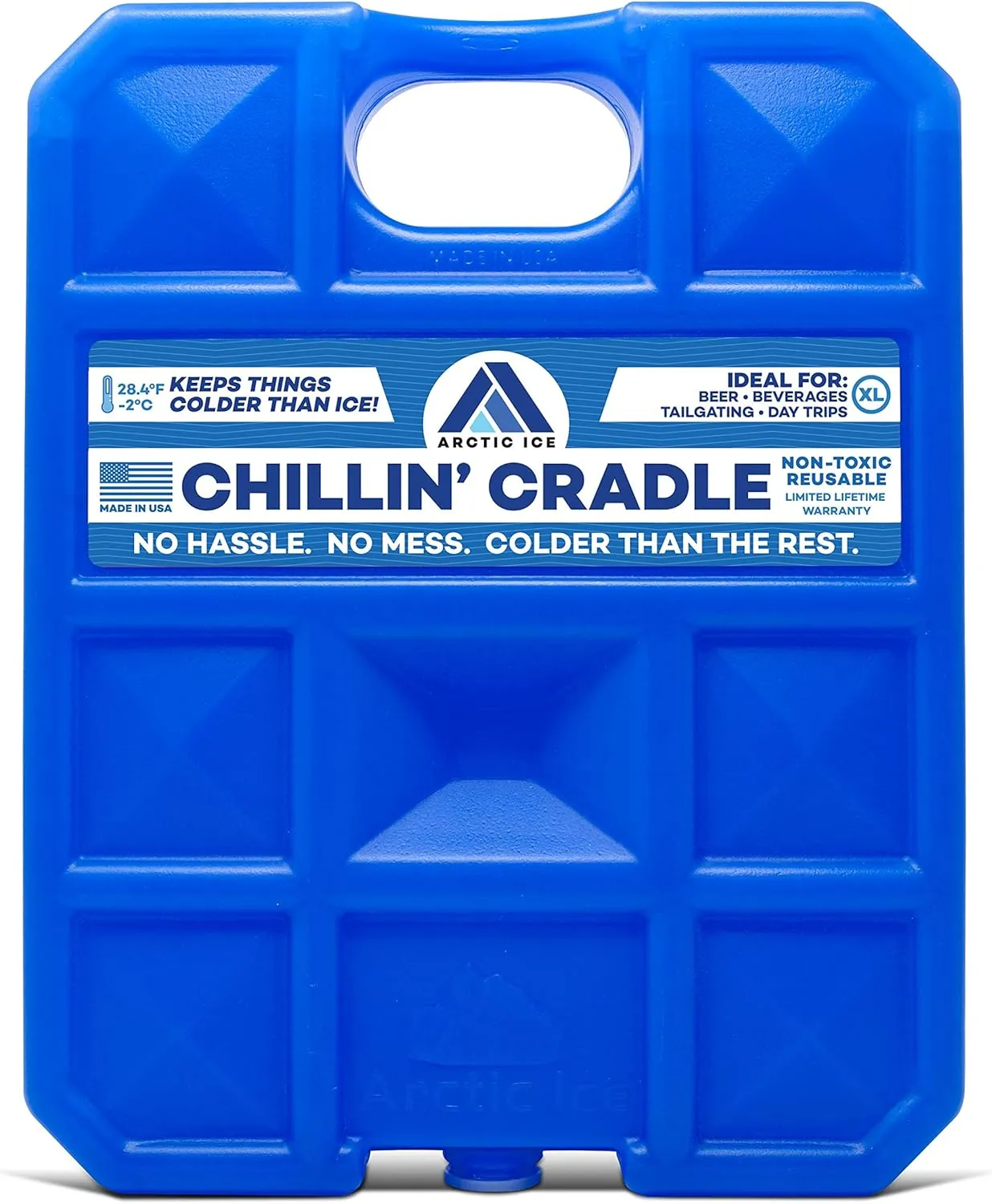 Artic Ice Chillin’ Cradle Series, Long Lasting Reusable Ice Pack, X-Large, Blue, 5 LB
