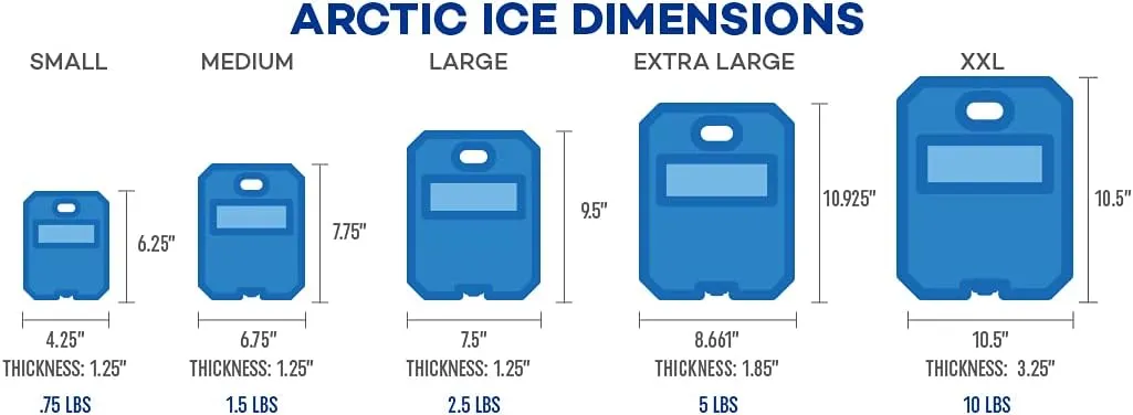 Artic Ice Chillin’ Cradle Series, Long Lasting Reusable Ice Pack, X-Large, Blue, 5 LB