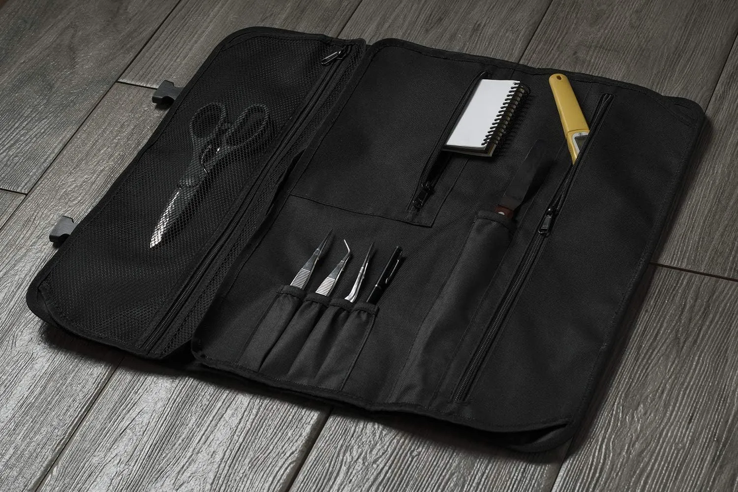 Asaya Chef Knife Roll Bag - 20 Total Pockets for Knives and Kitchen Utensils - Made with Stain Resistant Waxed Nylon - For Chefs and Culinary Students - Knives Not Included(Grey)