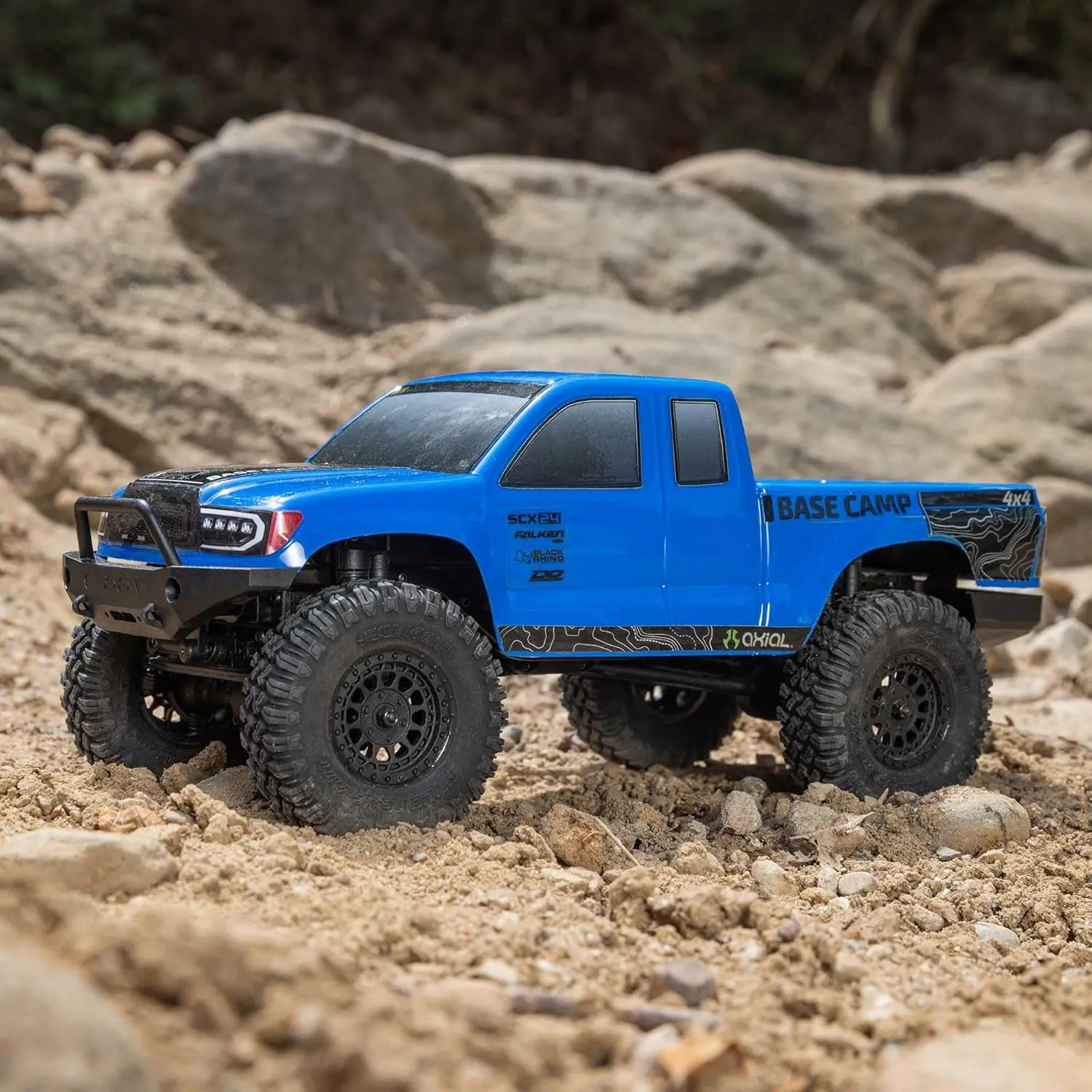 Axial RC Truck 1/24 SCX24 Base Camp 4x4 Rock Crawler Brushed RTR (Everything Needed to Run is Included) - Blue, AXI-1219T2