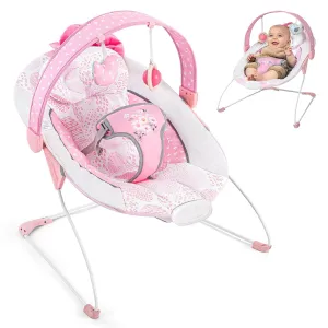 Baby Bouncer, Portable Infant Bouncer, Adjustable and Foldable Baby Rocker with Vibrations,Baby Bouncer Seat for Baby 0-6 Months 6-20 lbs Indoor & Outdoor Use