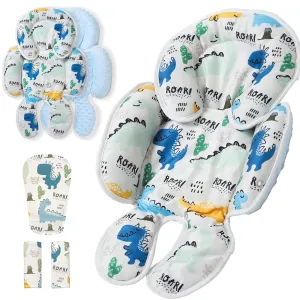 Baby Car seat Head Support, 2-in-1 Infant Car Seat Insert for Newborn Girls Boys Extra Soft Baby Support Pillow Cushion for Carseats, Strollers, Swings and Bouncers
