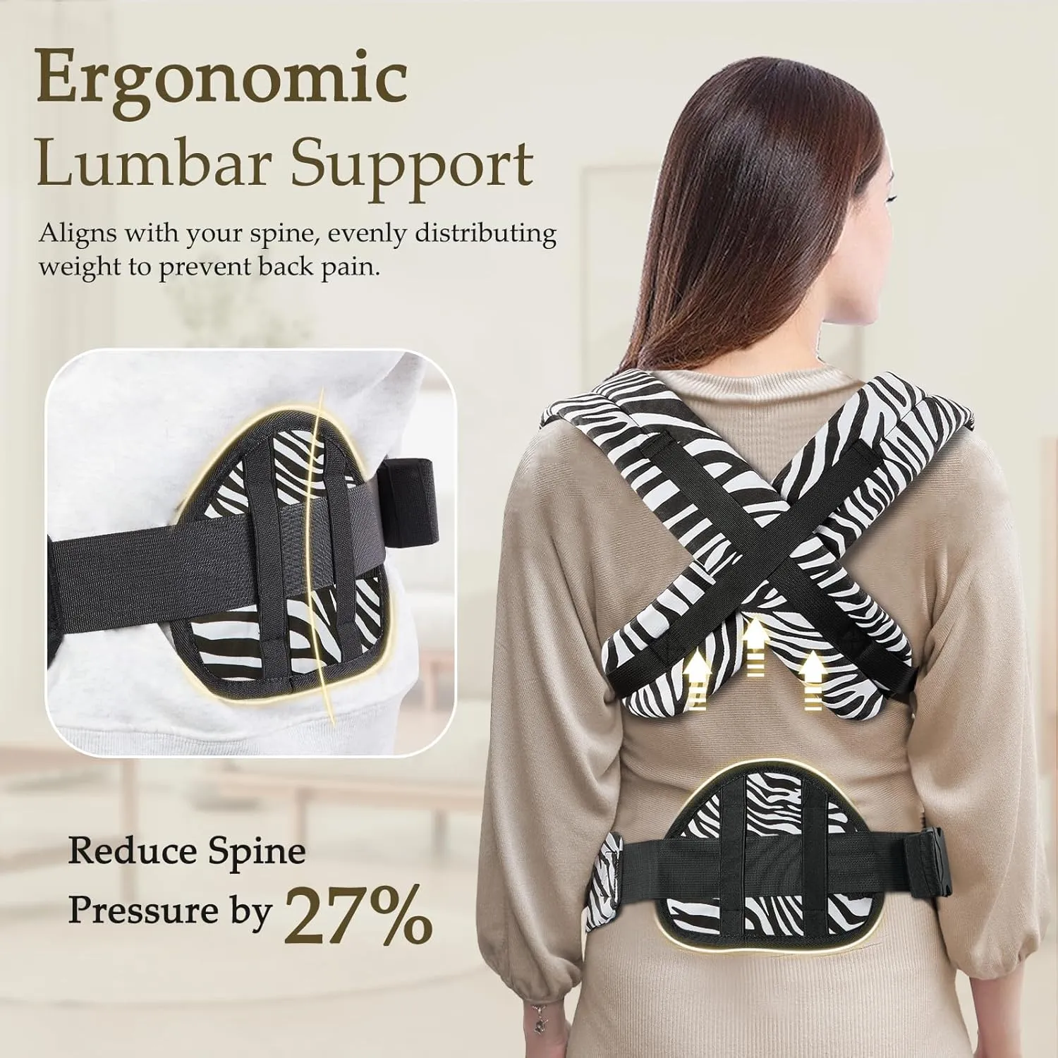 Baby Carrier with Lumbar Support, Ergonomic Infant Carrier Newborn to Toddler, Reversible Front Facing Baby Carrier with Hanging Ring, Easy Adjustable Toddler Holder for Mom Dad, Zebra