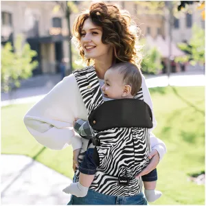 Baby Carrier with Lumbar Support, Ergonomic Infant Carrier Newborn to Toddler, Reversible Front Facing Baby Carrier with Hanging Ring, Easy Adjustable Toddler Holder for Mom Dad, Zebra