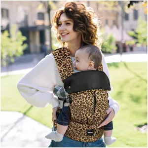 Baby Carrier with Lumbar Support, Ergonomic Infant Carrier Newborn to Toddler,Reversible Front Facing Baby Carrier with Hanging Ring,Easy Adjustable Toddler Holder Carrier for Mom Dad, Leopard