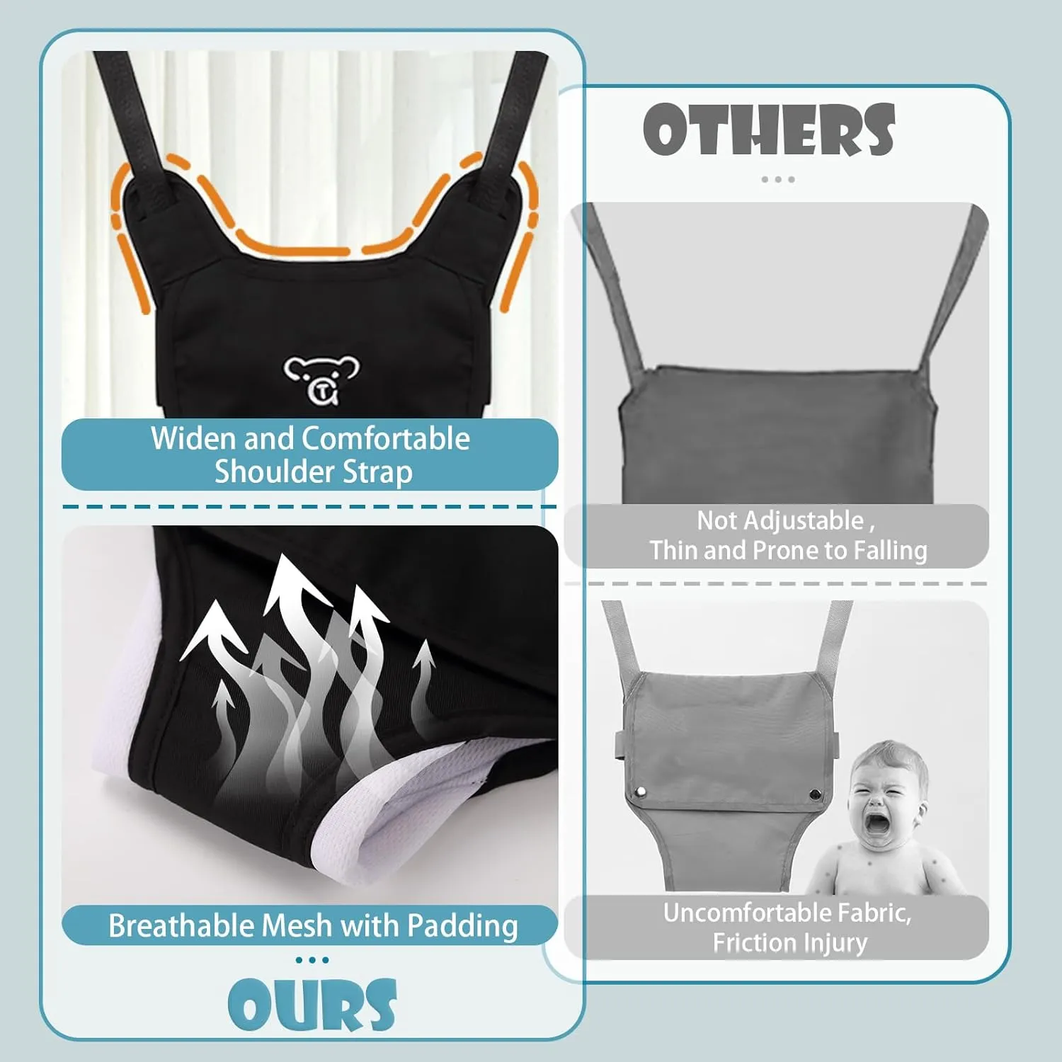Baby Jumper, Baby Doorway Jumper with Adjustable Strap, Protable Baby Jumpers and Bouncers, Easy to Assemble, Baby Bouncer Jumper with Water Mat