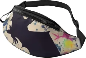 Bat Print Fanny Pack for Man Women Waist Bag Adjustable Belt Casual Chest Bag Bum Bags for Travel Sports Running Hiking Waist Packs