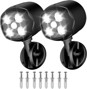 Battery Operated Motion Outdoor Waterproof Lights, 800 Lumen Ultra Bright Battery Powered Night Activation Wireless Security Spotlight for Porch, Trash Can, Stairs, Garage (2 Pack)