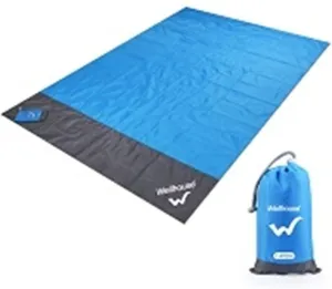 Beach Blankets Foldable Camping Blanket Waterproof Beach Mat Outdoor Portable Picnic Mat Camping Ground Mat Moisture-Proof Sleeping Pad(Blue)