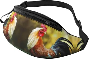 Beautiful Rooster Hen Fanny Pack for Man Women Waist Bag Adjustable Belt Casual Chest Bag Bum Bags for Travel Sports Running Hiking Waist Packs