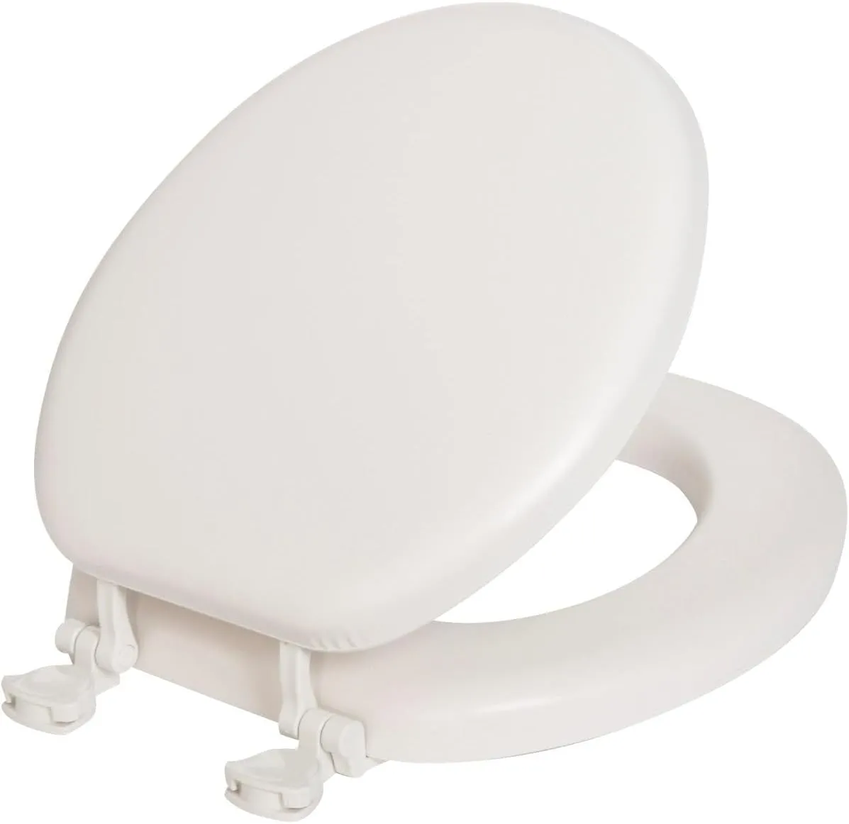 Bemis 15EC 000 Cushioned Toilet Seat, Round, Easy-Clean & Change Hinge, STA-TITE Fasteners, White - Quantity 4