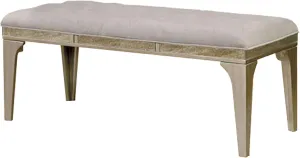 Benjara Benzara BM166157 Wooden Bench With Comfy Cushioned Seat, Gray,