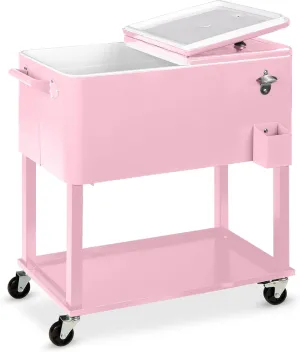Best Choice Products 80-Quart Outdoor Steel Rolling Cooler Cart w/Ice Chest, Bottle Opener, Catch Tray, Drain Plug, Locking Wheels
