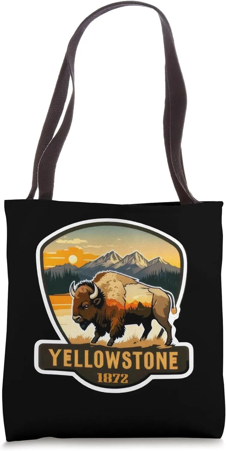 Bison Yellowstone National Park Buffalo Wyoming Montana Tote Bag