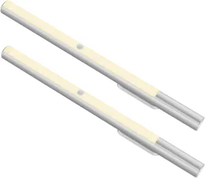 BLS 48 LED Closet Lights, Motion Sensor Light Indoor, 4500mah Build-in Large Rechargeable Battery, Wireless Under Cabinet Lighting for Kitchen/Pantry/Wardrobe/Wall, 4000K Neutral White (2 Pack)